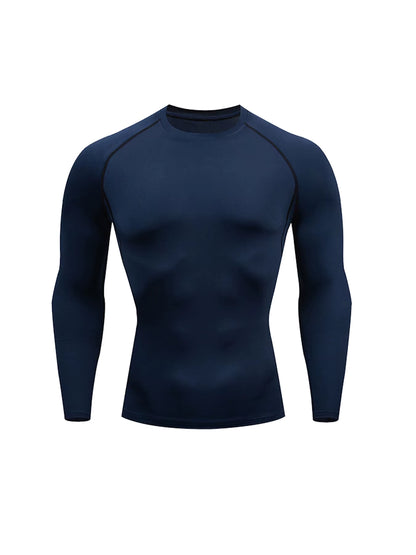 Men Compression Running T-Shirt Fitness Tight Long Sleeve T-Shirt Quick Dry Bodybuilding Jogging Tracksuit Homme Athletic Shirts