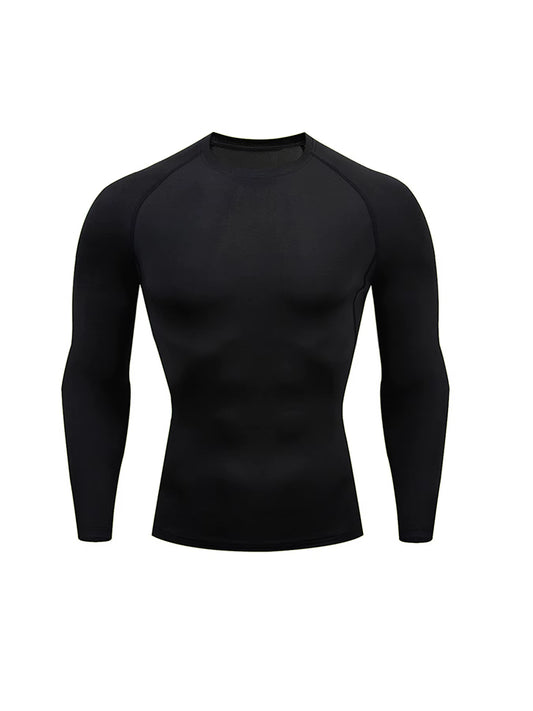 Men Compression Running T-Shirt Fitness Tight Long Sleeve T-Shirt Quick Dry Bodybuilding Jogging Tracksuit Homme Athletic Shirts